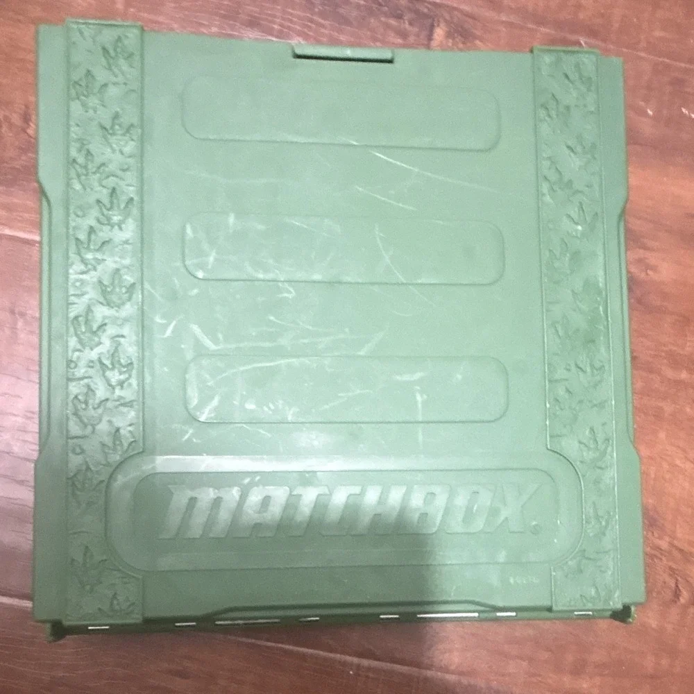 Matchbox Folding Dinosaur Carry Case Diecast Vehicle Play Set Green Plastic